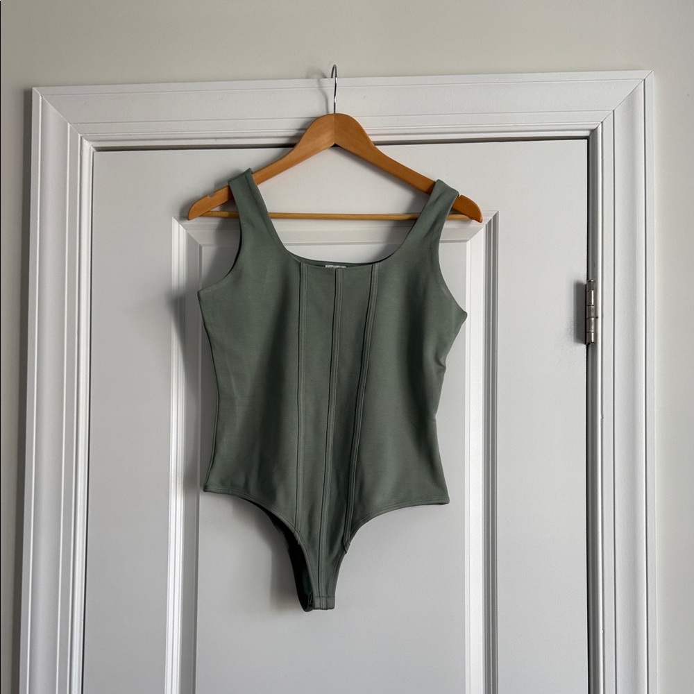 Blue Rain Olive Green Bodysuit